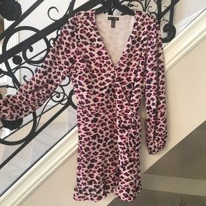 Aqua by Bloomingdales cheetah print wrap dress